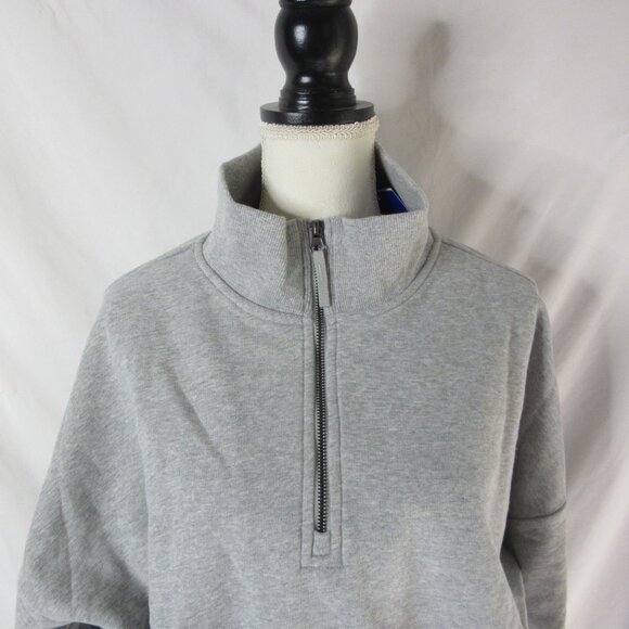 Joy Lab Heather Gray Sweatshirt 3/4 Zip Cropped French Terry Size XXL NWT - Picture 4 of 11